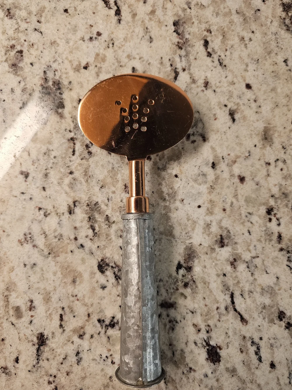 Copper Spring Hawthorne Cocktail Strainer with Galvanized Handle